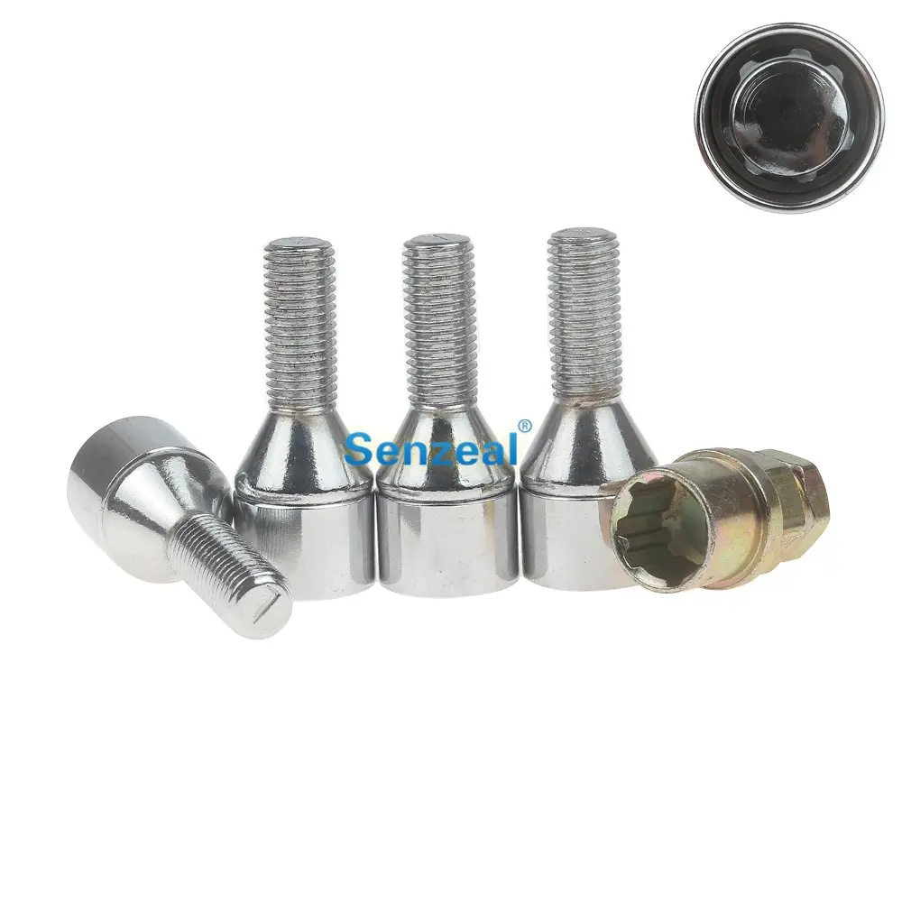 

4 Pieces Alloy Steel Anti theft Wheel Screw Bolts with Key For BMW Benz Audi Volkswagen (M12x1.25 /M12x1.5/M14x1.5 Thread Size)
