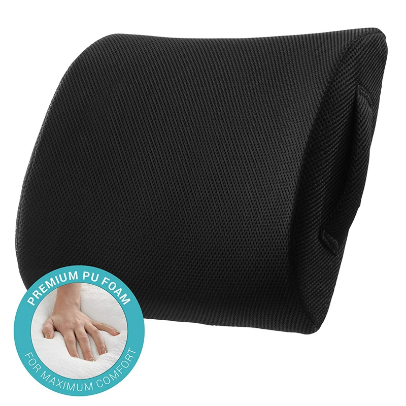 

Lumbar Support Seat Back Cushion Memory Foam with Removable Mesh Cover Fits Most Office Desk Computer Chairs and Car Seats