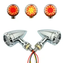 Universale 4 filo Chrome 12 v Lampeggiatore corsa del freno LED Della Pallottola Freno del Segnale di Girata Indicatore luminoso Della Lampada Del Motociclo per Harley honda