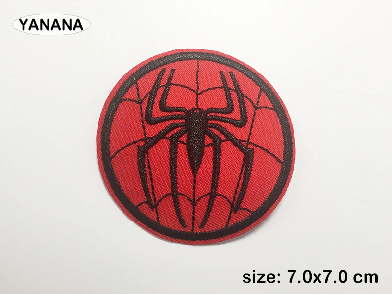 Red spider Embroidered Patches for Clothing Stripes Applique Clothes Stickers Iron on Badges