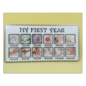 

Baby Growth Memorial Photo Picture Frame My First Year Newborn 12 Months Birthday Gift Home Room Wall Decoration