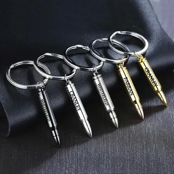 

Personalized Name Stainless Steel Bullet Open Keychain Groomsman Gift Birthday Valentines Day Gifts for him