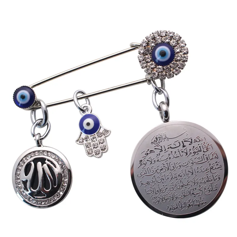 Islam Muslim Arabic Allah Scarf Hijab Crystal Rhinestone Wedding Pin Brooch