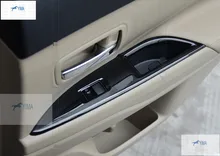Black! ABS Inner Door Armrest Window Lift Switch Button Cover Trims 4pcs For Mitsubishi Outlander 2015 2016