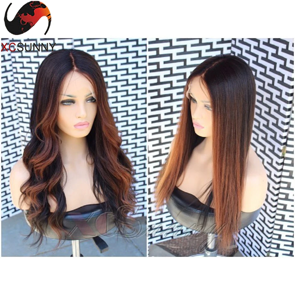 

130% Density 7A Grade Ombre Blonde Full Lace Wigs Body Wave lace Front Human Hair Wigs Glueless Ombre Color Lace Front Wigs
