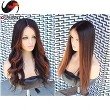 130% Density 7A Grade Ombre Blonde Full Lace Wigs Body Wave lace Front Human Hair Wigs Glueless Ombre Color Lace Front Wigs