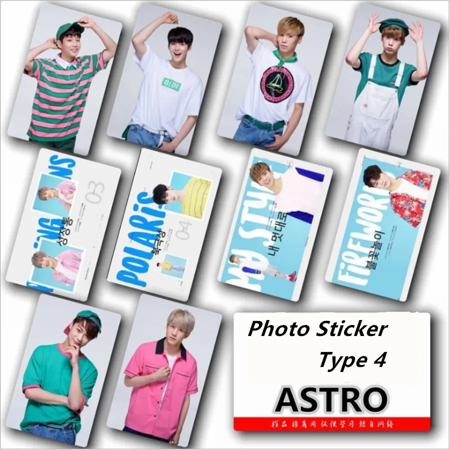 Kpop Astro Кристальные наклейки для фотографий, новые модные летние Стикеры для фотографий, 10 шт