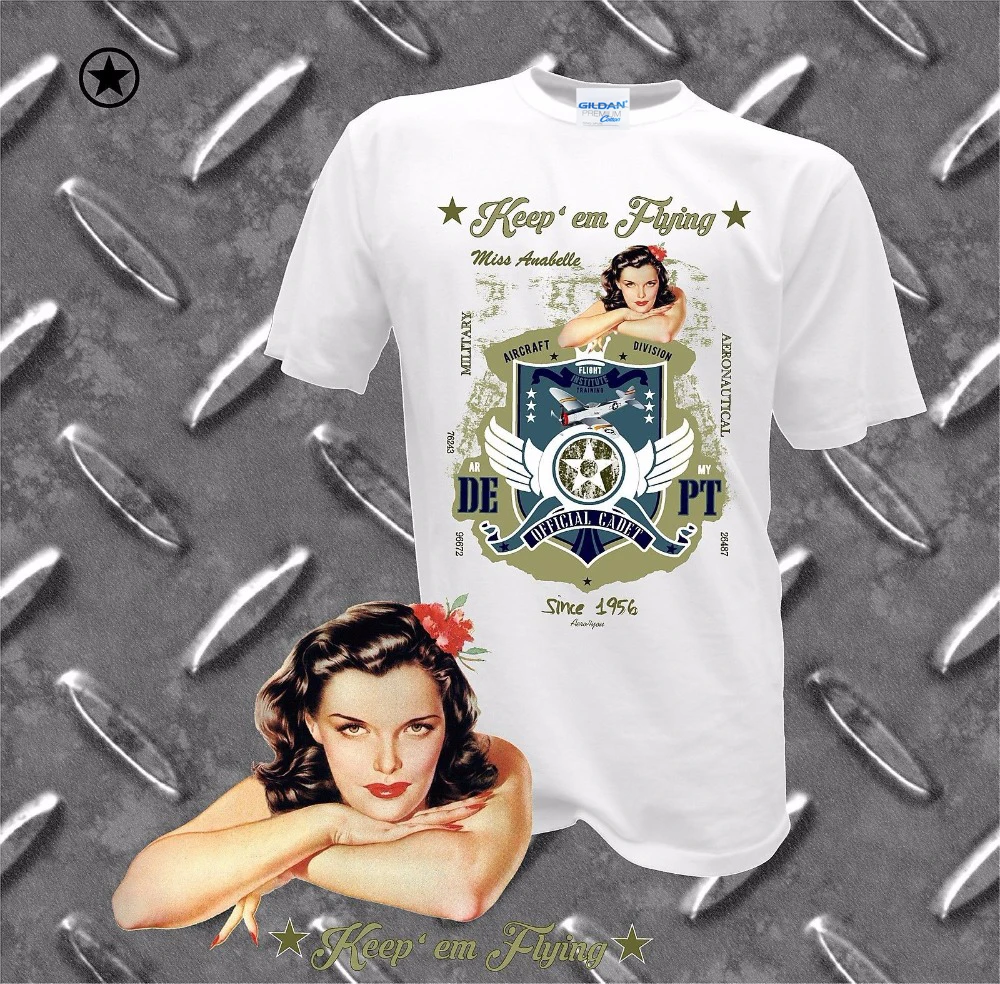 

Newest 2019 Men T-Shirt Fashion Letter Print Casual Black T-Shirts PIN UP GIRL Rockabilly RC Flugzeug Flieger Vintage summer Tee