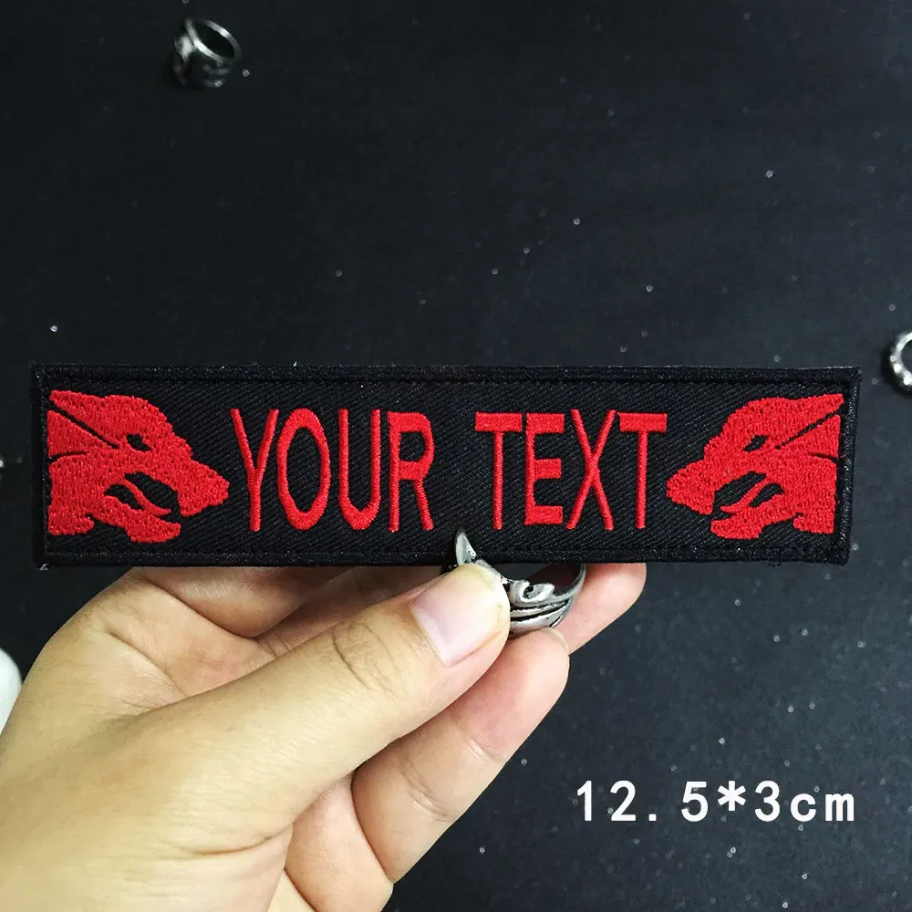 Custom Embroidered 10/" x 4/" Name Tag Sew Iron-On Patch 2 LINES Tactical Patch