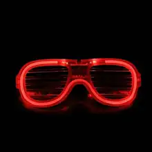 Жалюзи светодио дный очки 3 светодио дный режима светодиодный мигающий затвор очки светящиеся слепые очки с батареей