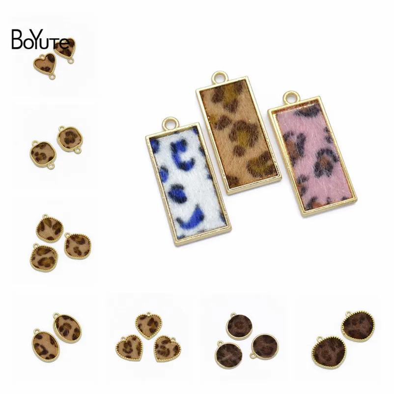 

BoYuTe (50 Pieces/Lot) Wholesale KC Gold Plated Leopard Pendant Charms for Earrings Jewelry Making Diy Hand Made Accessories