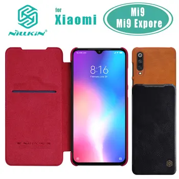 

for Xiaomi 9 Mi 9 Explore Case NILLKIN Qin Business Flip Leather Case for Xiaomi 9 Mi 9 Explore Card Slot Back Cover Phone Case
