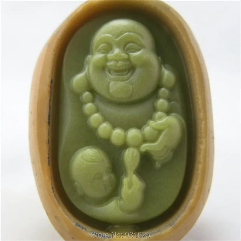 

Natural Fluorite Stone Carved Buddha Lucky Hand Pendant About 20mm Thick for Hand Playing Glow in Dark luminous stones