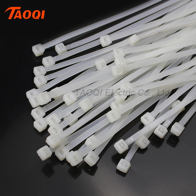 250Pcs/pack 8*400mm Nylon Cable Ties 5.1mm width Self-locking Plastic Nylon Fasten Wire Zip Tie wholesale price