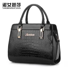 SNBS 100% Genuine leather Women handbags 2016 New crocodile handbags shoulder portable Ms. package and American style atmosphere