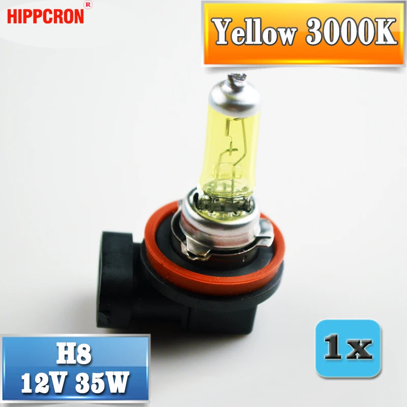 1 x Желтый H8 галогенная лампа 12V 35W 3000K кварцевое стекло PGJ19 Автомобильная фара|car