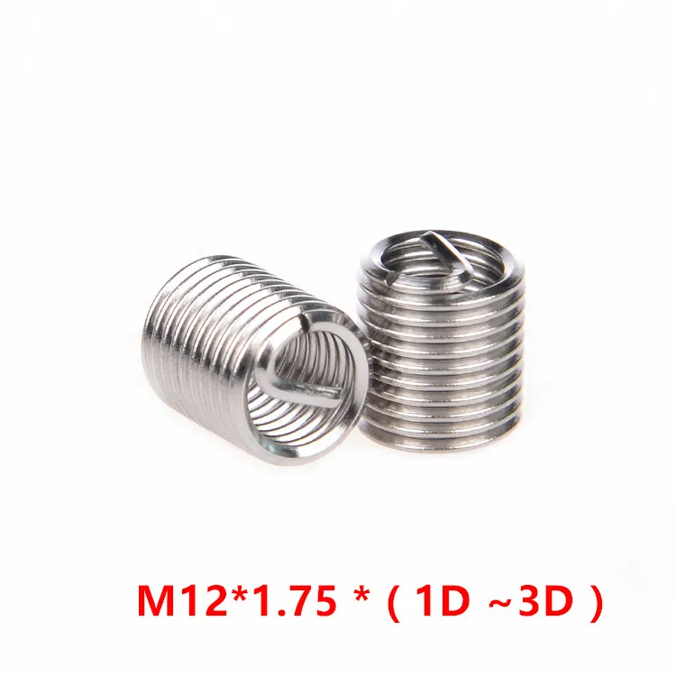 

M12*1.75*1/1.5/2/2.5/3D Wire Thread Insert Wire screw sleeve, M12 Screw Bushing Helicoil Wire Thread Repair Inserts SUS304