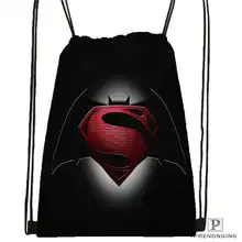 Пользовательские Бэтмен-Vs-Супермен Drawstring сумка-рюкзак милый рюкзак дети сумка(черный назад) 31x40 см#2018611-2(19