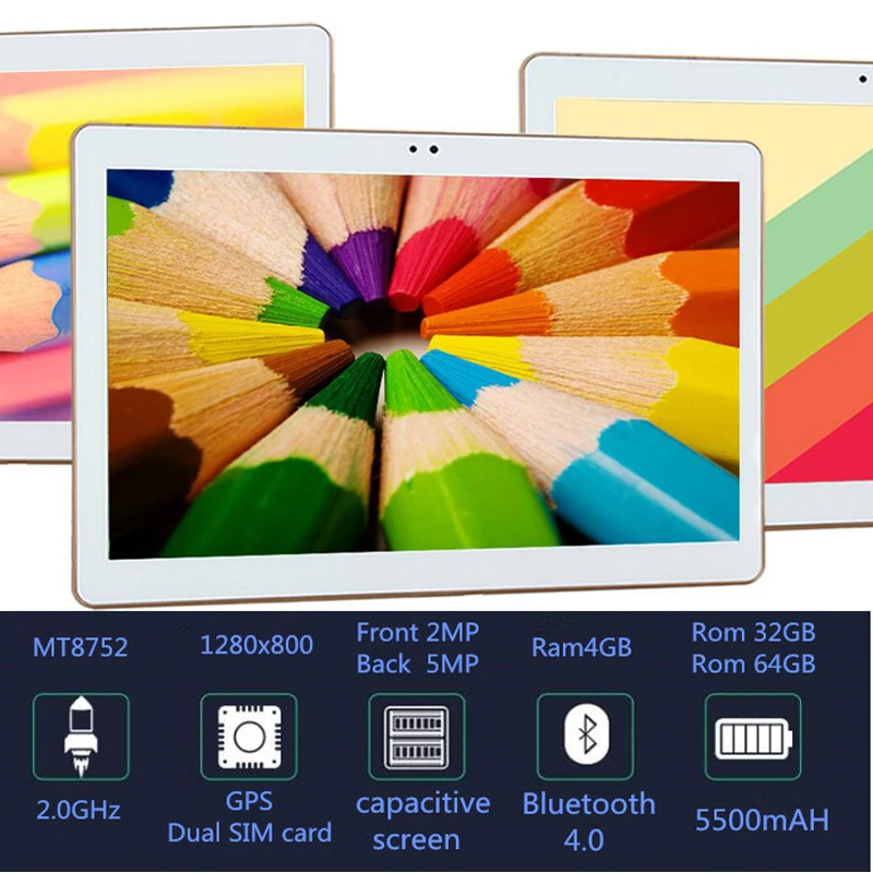 

MT8752 Octa Core 10.1 Inch tablet gps Android Tablet 4GB RAM 32GB ROM Computer Dual SIM Bluetooth GPS build 3G 10 Tablet PC