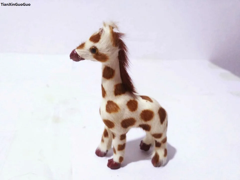 

simulation giraffe mini 9x6cm hard model toy polyethylene& furs handicraft home decoration gift s1544