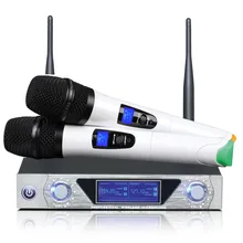 

Handheld Microphone UHF Frequencies Dynamic 2 Channel Wireless Hypercardioid Karaoke MIC 50m Effective Range Transmitter Sets