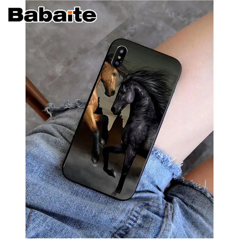 Babaite الحصان الحيوان المطبوعة DIY الفاخرة الراقية حامي حالة ل أبل فون 8 7 6 6 S زائد X XS ماكس 5 5 S SE XR الهواتف المحمولة