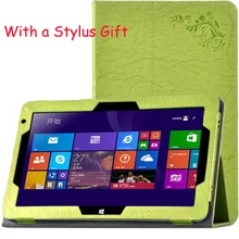 ocube Folio Stand Flower Printing Pattern PU Leather Case Cover For Cube iwork 10 Ultimate 10.1 “Cube iwork10 Tablet + Stylus