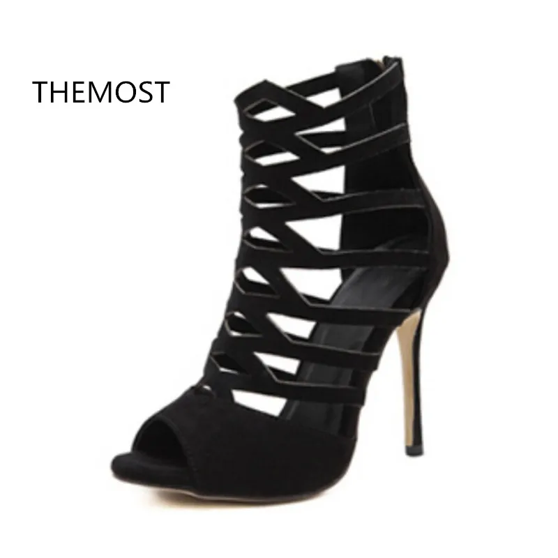 

THEMOST Hollowed-out Roman shoes High-heeled sandals Fashion foreign trade There are three colors to choose from