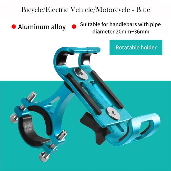 Полностью алюминиевый сплав держатель для мобильного телефона Подставка для велосипеда мотоцикла металлический горный велосипед дорожный велосипед держатель для телефона для iphone X - Цвет: Rotatable---Blue