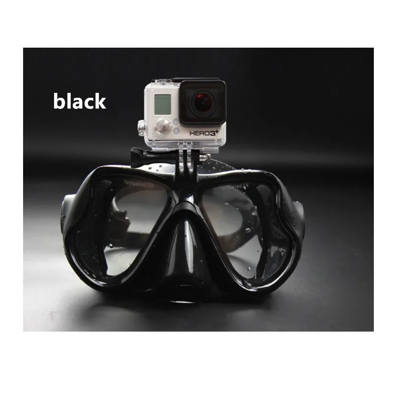 Подводная маска для дайвинга, очки для плавания, для GoPro 8, 7, 6, 5, 4, 3, SJCAM, Спортивная камера, водонепроницаемая оболочка, аксессуары для корпуса - Цвет: black