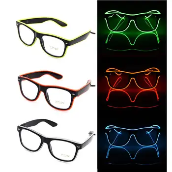 

Luminous LED Glasses EL Wire Fashion Neon LED Cold Light Glasses For Dancing Party Bar Costume Party DJ Bright Glasses Props