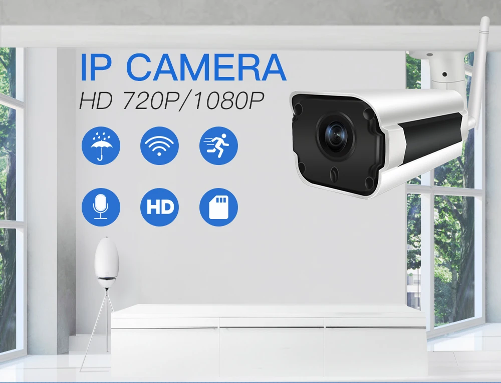 SDETER 1080P 720P IP камера Wifi Беспроводная CCTV пуля наружная Водонепроницаемая камера ночного видения IR Onvif P2P камера безопасности двухстороннее аудио