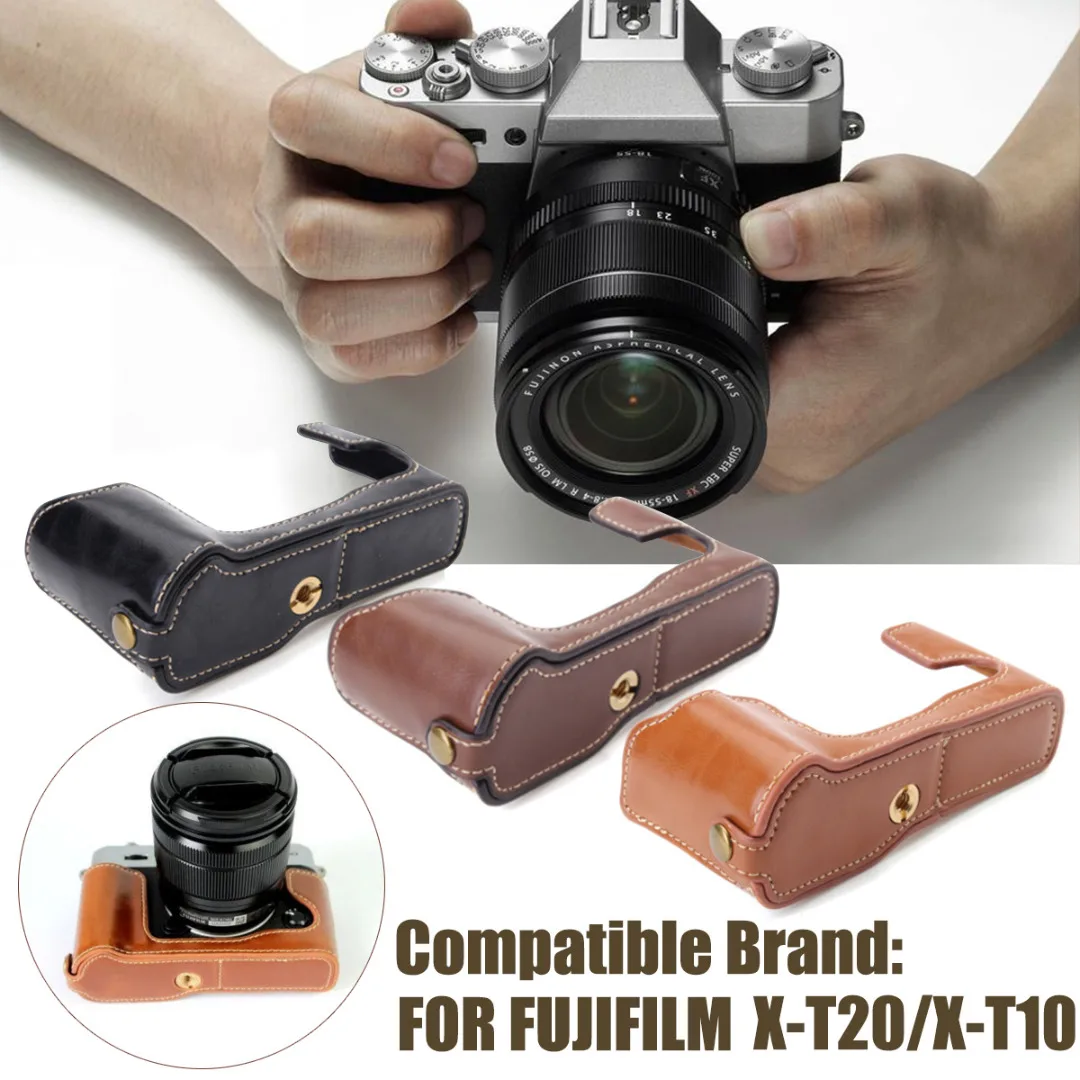 

New Arrival PU Leather Anti-Seismic Camera Half Case 3 Colors For Fuji Fujifilm X-T20/XT20/X T20 X-T10 Digital Camera