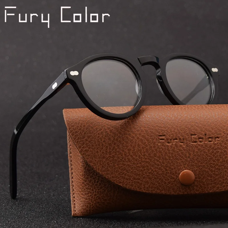 

Acetate optical frame retro myopia spectacles frame Round Style Vintage Glasses Non-prescription Men Women eyeGlasses Eyewear