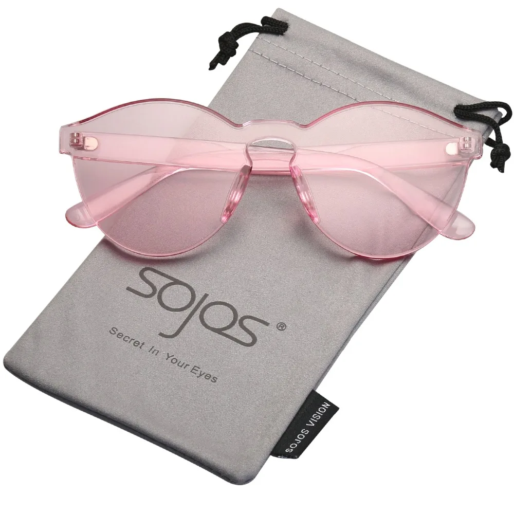 

SOJOS Lovely Colorful Clear Eyeglasses Cat Eye Rimless Frame Heart Sunglasses Clout Goggle Vintage Cat Eye Mod Style SJ2056