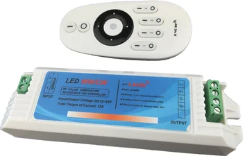 

CCT LED Strip Light Controller 2.4G 4-Zone Press Button Remote Color Temperature Controller Led Dimmer 2 Channel 6A/CH DC12-24V
