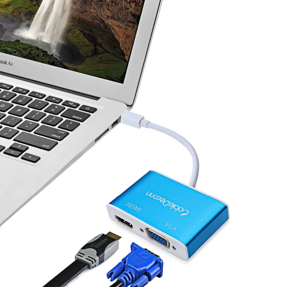 Thunderbolt mini displayport hub к HDMI 4K Mini DP VGA кабелю 2 в 1 для ноутбука с адаптером проектора