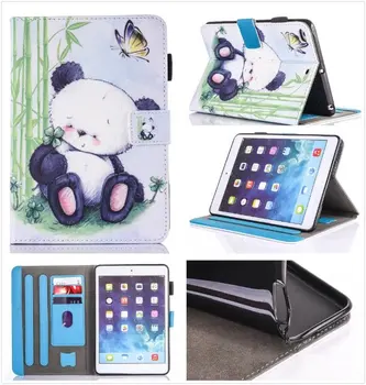 

2017 New Design Cute Panda For iPad Air 2 Case PU Leather Book Folio Stand Protective Case Cover For Apple iPad 6 Case Cover