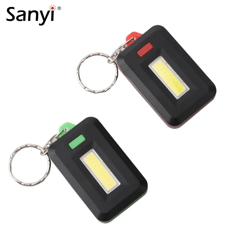 

Sanyi COB LED Flashlight 3 Modes Outdoor Portable Powerful mini light torch Flashlight Keychain LED lantern Powered by 2*AAA
