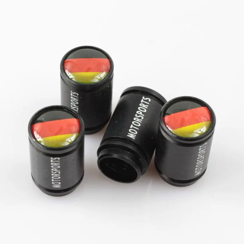 

Car Accessories Tire Valve Caps Germany Flag Matt Metal Wheel Cover Decoration for BMW Porsche Audi Opel Mercedes Benz Mini