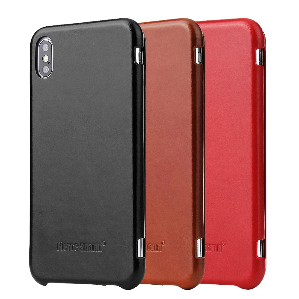 a8 Flip Phone Cases Fierre Shann Super Luxury Genuine Leather Case For iPhone X XR XS Max 6 6S 7 8 S plus 7plus 8plus Cover Shell