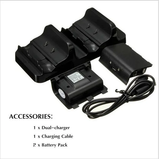 Двойная зарядная док-станция зарядное устройство+ 2x аккумуляторная батарея+ USB зарядный кабель для xbox ONE беспроводной контроллер геймпад
