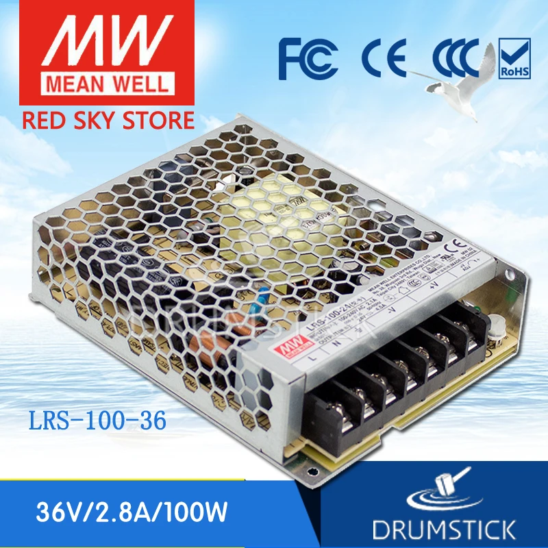 

Redsky [free-delivery 10Pcs] MEAN WELL original LRS-100-36 36V 2.8A meanwell LRS-100 100.8W Single Output Switching Power Supply