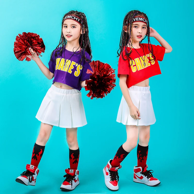 Summer baby girls clothing set Cotton cheerleader costume kids hip hop dance costumes kids toddler girl clothes 130 140 150 160 (17)