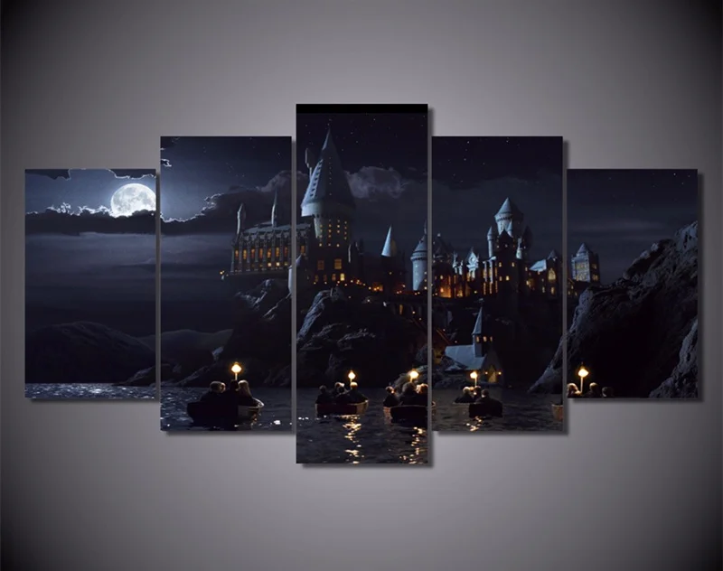

5Piece Wall Art Canvas Prints Harry Potter School Movie Posters Wall Painting Modular Art Picture For Living Room Home Decor
