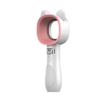 

Cute Cat Outdoor Usb Rechargeable Fan Portable Bladeless Fan Handheld Mini Cooler No Leaf Handy Cooling Fan