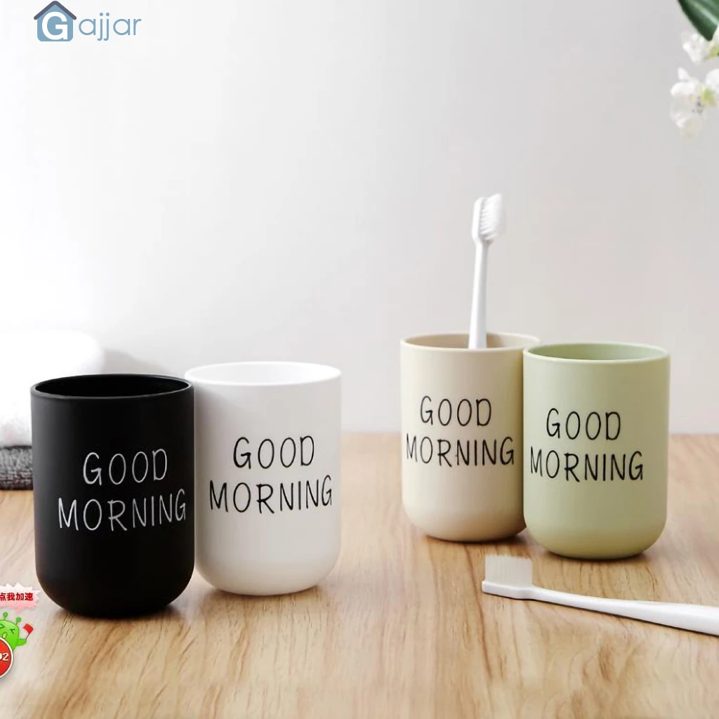 

Bathroom Cup Bathroom Toothbrush Circular Cup Simple Plain Cup Couple Tooth Cup Good Morning Dropshiping 19MAY27