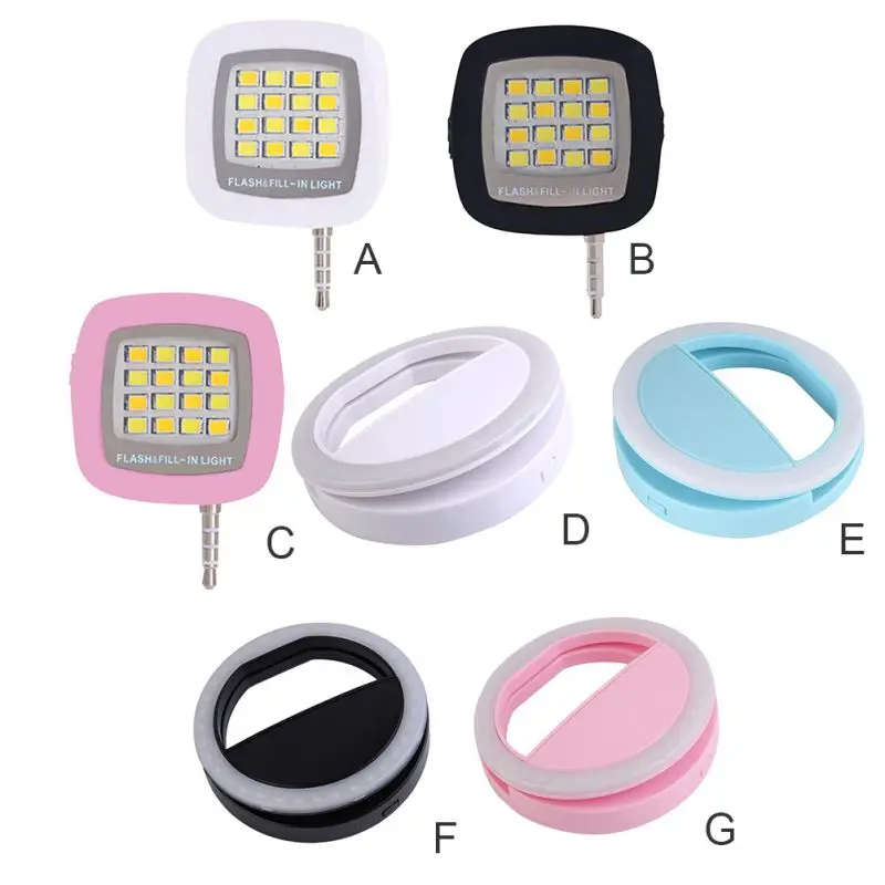 Universal Selfie LED Ring Flash Light Portable Mobile Phone 36 LEDS Selfie Lamp Luminous Ring Clip For iPhone 8 7 6 Plus Samsung