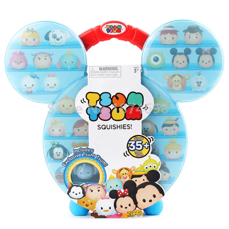 

New Mickey Squishies Carry Case Toy Storage Carrying Box Figures Kids Toys for Children Gifts