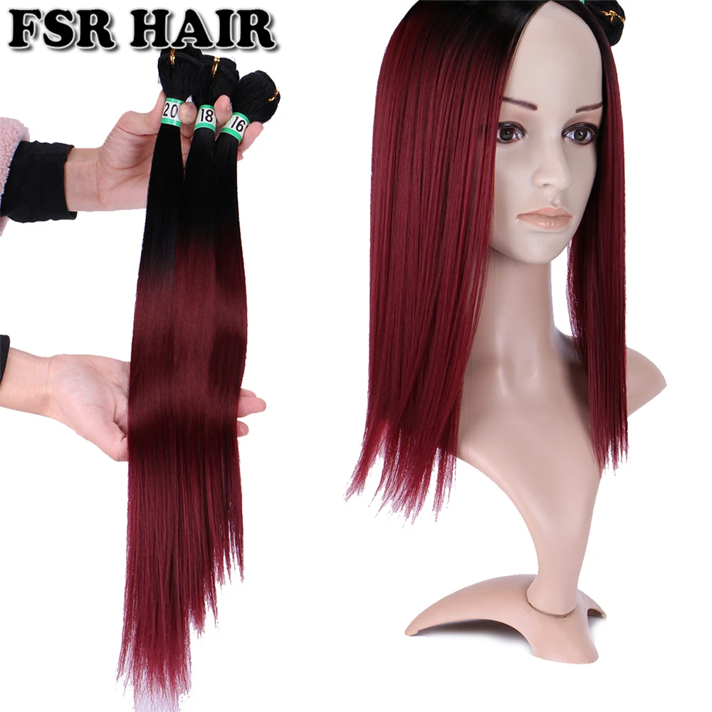 feixes de cabelo reto sedoso 2 pçs lote